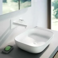 Grifo De Lavabo Mural Blanco – Aroha – Galindo – 4605611