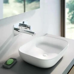 Grifo De Lavabo Mural Cromo – Aroha – Galindo – 4605600