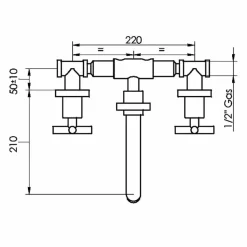 Grifo De Lavabo Mural Cromo – Matrix – Galindo – 8245600