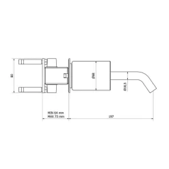 Grifo De Lavabo Mural Monomando – Mármol – Griferías Galindo – 7795616