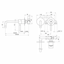 Grifo De Lavabo Mural Theo City Sin Placa Corto Cromo – 8655700 – Galindo