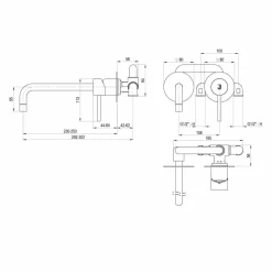 Grifo De Lavabo Mural Theo Dark Cromo – 8635600 – Galindo