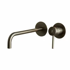 Grifo De Lavabo Mural Theo Dark Cromo Negro Cepillado – 8635636 – Galindo – LuxCover