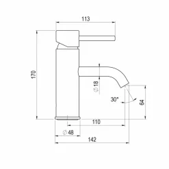 Grifo De Lavabo Theo Dark Cromo – 8635000 – Galindo