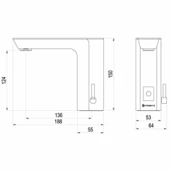 Grifo Electrónico Lavabo Mezclador Repisa Accionamiento Mediante Sensor PRESTO XT Elec LM Pila Blanco – P1178100 – Presto Iberica