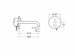 Grifo Electrónico Sensor Para Lavabo Mezclador Empotrable Mural. Alimentación Con Conexión A Red 230V – Sentronic – Roca – A5A4602C00