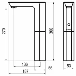 Grifo Electrónico Temporizado Sensia Con Célula De Detección Por Sensor Para Lavabo De Un Agua XT Elec L Alto Pila Negro – P1678020 – Presto Iberica