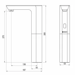 Grifo Electrónico Temporizado Sensor Con Pilas – Presto XT ELEC – L Alto – Presto – E0178020