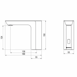 Grifo Electrónico Temporizado Sensor Con Pilas – Presto XT ELEC – L – Presto – E0178000
