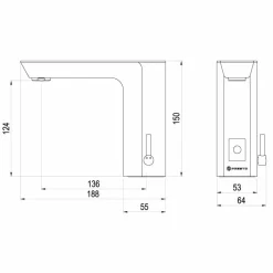 Grifo Electrónico Temporizado Lavabo Mezclador Repisa Accionamiento Por Sensor Pila Negro – Presto XT Elec LM – P1678100 – Presto Iberica