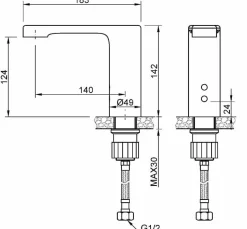 Grifo Electrónico Un Agua Para Lavabo Caudal LEED – 07260.LB – Nofer