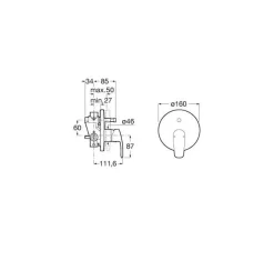Grifo Empotrable Para Baño-ducha – Roca – Monodin – A5A0698C00