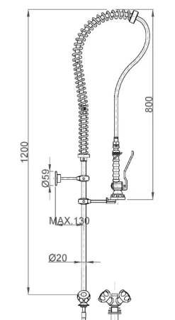 Grifo Encimera Tipo Ducha Dos Aguas – 07102.2.B – Nofer