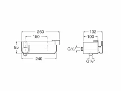 Grifo Exterior Para Ducha Con Repisa Y Soporte De Ducha Integrado – Deck – Roca – A5A2088C00