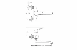 Grifo Hospitalario Mezclador Mural – PrestoEquip – 75096