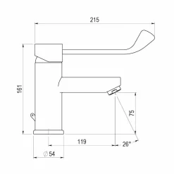 Grifo Lavabo Gerontológico Monomando Mezclador Karim – 89450PG – PrestoEquip