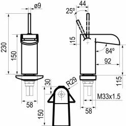 Grifo Lavabo Medio Con Desagüe – Loveme – 6944100 – Galindo