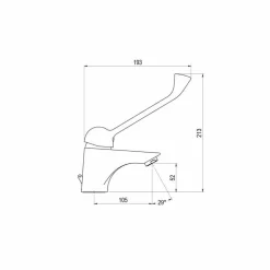 Grifo Lavabo Monomando Mezclador Gerontológico – INGO – PrestoEquip – 71550PG