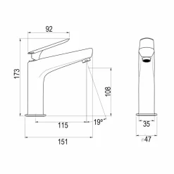 Grifo Lavabo Monomando Mezclador Blanco Luxcover – Kily – 4955011 – Galindo