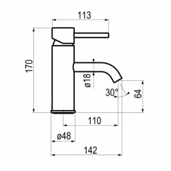 Grifo Lavabo Monomando Theo Dark RAL-6027 – Griferías Galindo – 8635000_RAL6027