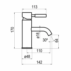 Grifo Lavabo Theo City Luxcover Plancha Metal – PEM8655000 – Galindo