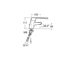 Grifo Mezclador Monomando Para Lavabo Con Maneta Gerontológica – Roca – Victoria Pro – A5A3123C00