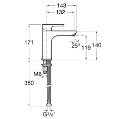 Grifo Mezclador Monomando Caño Medio Para Lavabo – Roca – L20 A5A3B09C00