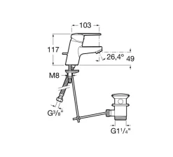 Grifo Mezclador Monomando Para Lavabo Con Desagüe Automático – Victoria – Roca – A5A3025C00