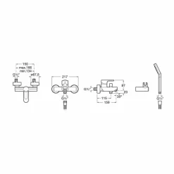 Grifo Mezclador Monomando Baño-ducha Con Accesorios Ducha Negro Mate – L20 – Roca – A5A0109NB4