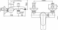 Grifo Monomando De Bañera Salt Cromo – 01SAL400CR – AQG