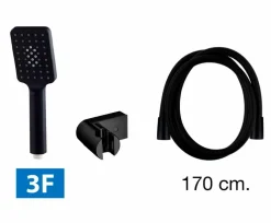 Grifo Monomando De Bañera Bold Negro Con Equipo (Mango De Ducha, Flexo Y Soporte) – 01BOL416NG – AQG