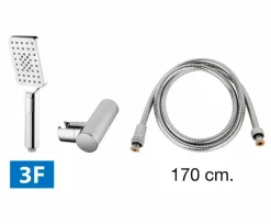 Grifo Monomando De Ducha Bold Cromo Con Equipo (Mango De Ducha, Flexo Y Soporte) – 01BOL311CR – AQG