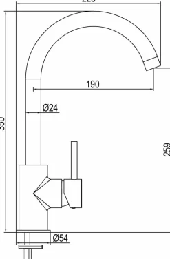 Grifo Monomando De Fregadera Minimalista Con Cartucho Economizador – 05MIN501CR – AQG