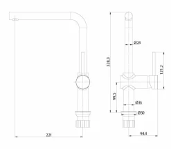 Grifo Monomando De Fregadera Metropol L – 05MEL500CR – AQG