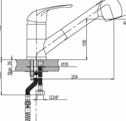 Grifo Monomando De Fregadera Con Ducha Extraíble Gala E – 05GAL530CR – AQG