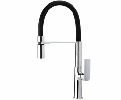 Grifo Monomando De Fregadera Caño Negro B-Cook C/ Maneta Alpha Cromo – 05BCA500NC – AQG
