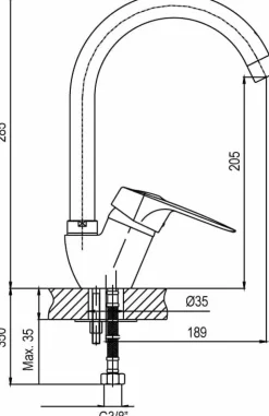 Grifo Monomando De Fregadera Vancouver – 05VAN500CR – AQG