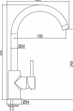 Grifo Monomando De Fregadera Minimalista – 05MIN500CR – AQG
