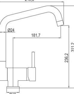 Grifo Monomando De Fregadera Caño Abatible Tile – 05TIL550CR – AQG