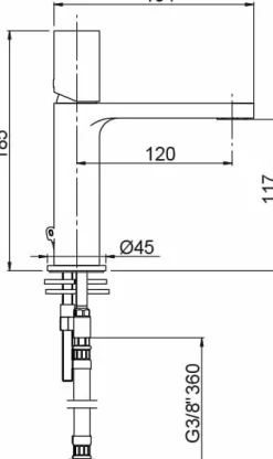 Grifo Monomando De Lavabo Tube Cromo – 01TUB100CR – AQG