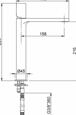 Grifo Monomando De Lavabo Alto Tube Cromo – 01TUB120CR – AQG