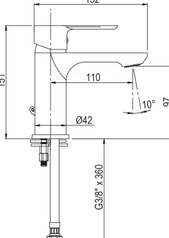 Grifo Monomando De Lavabo Alto Vent-I2 Cromo – 01VE2120CR – AQG
