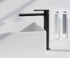 Grifo Monomando De Lavabo Alto Alpha Negro – 01ALP120NG – AQG