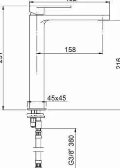 Grifo Monomando De Lavabo Alto Alpha Blanco – 01ALP120BL – AQG