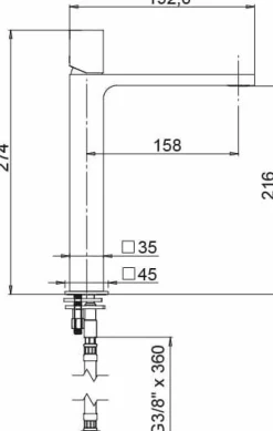 Grifo Monomando De Lavabo Alto QB Cromo – 01QBE120CR – AQG