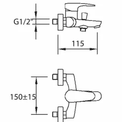 Grifo Monomando De Baño-ducha Con Flexo, Maneral Y Soporte – 3554510105 – Milos – Stillö