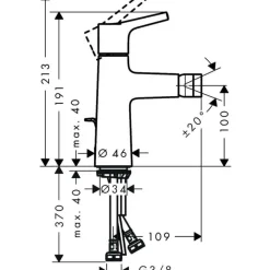 Grifo Monomando De Bidé Con Vaciador Automático – Talis S – Hansgrohe