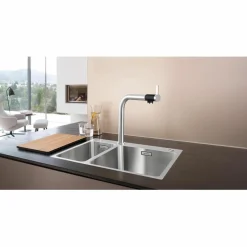 Grifo Monomando De Cocina Con Mando Ergonómico Vonda – Blanco