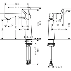 Grifo Monomando De Lavabo 140 Talis S – Hansgrohe