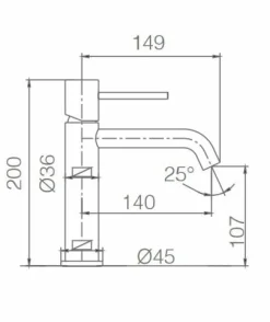 Grifo Monomando De Lavabo Negro Mate – BDM039-1NG – Monza – Imex